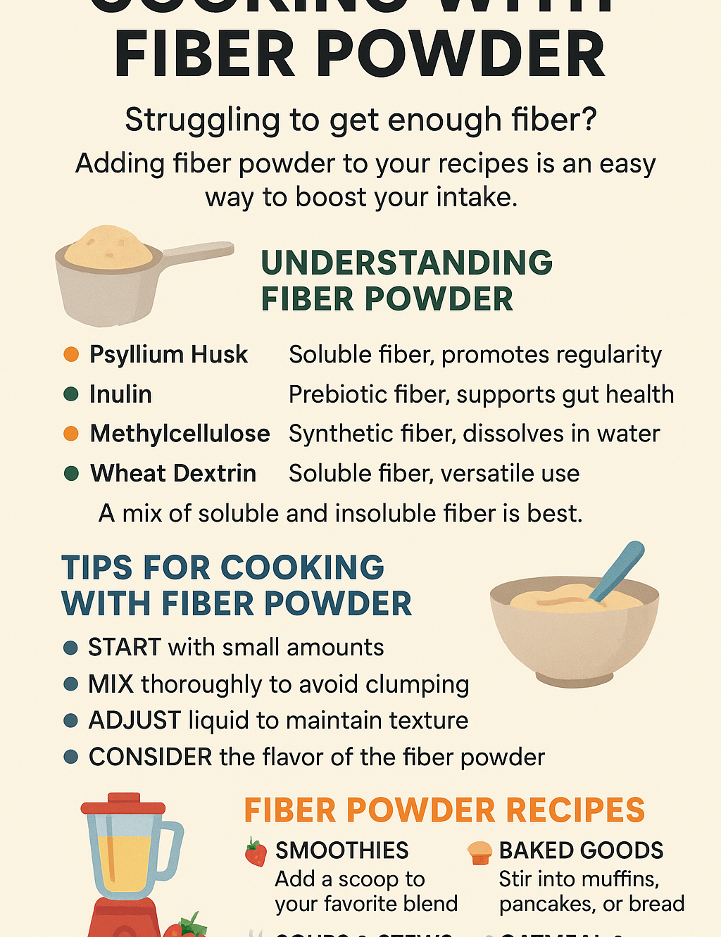 Cooking with Fiber Powder: Tips, Recipes, and Benefits